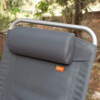 Aktive - Silla plegable, 48x63x114 cm, color gris, 6 posiciones, topes antideslizantes, cojín acolchado, respaldo alto, tejido poliéster de rejilla, peso soportado 110 kg, sillas de playa plegables, sillas plegables terraza, silla plegable jardín - details 2