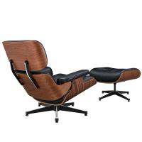 TY323 XL Classic Recliner Light Walnut Armchair Black Cowhide Black Big Head Foot Swivel Deck Chair Furniture Lunch Break Cha Ergonomic Design Office Lunch Break Chair Living Room Comfort Lounge Chair Genuine Top Layer Cowhide Aluminum Alloy Big Head Feet - details 2