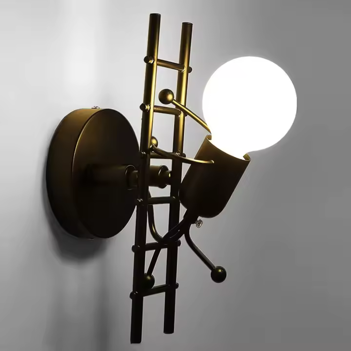 Aplique de pared vintage, lámpara de noche de dormitorio retro industrial Aplique de pared Decoración moderna Farol de pared de metal Decoración Aplique de pared Base E27 (bombillas no incluidas) - 1