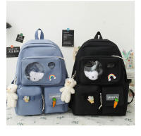 Mochila Escolar Para Niñas Teenager 5 Piezas Set Con Gran Capacidad Y Varios Bolsillos Canvas Resistente Y Versátil Para Viajes Y Estudio - details 4