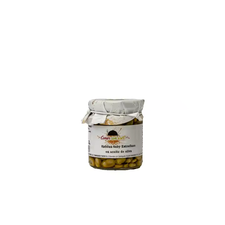 Habitas: Deliciosas Habitas Minibaby Extrafinas en Aceite de Oliva Virgen en Conserva - 235 gr - Pack de 5 Unidades. - 1
