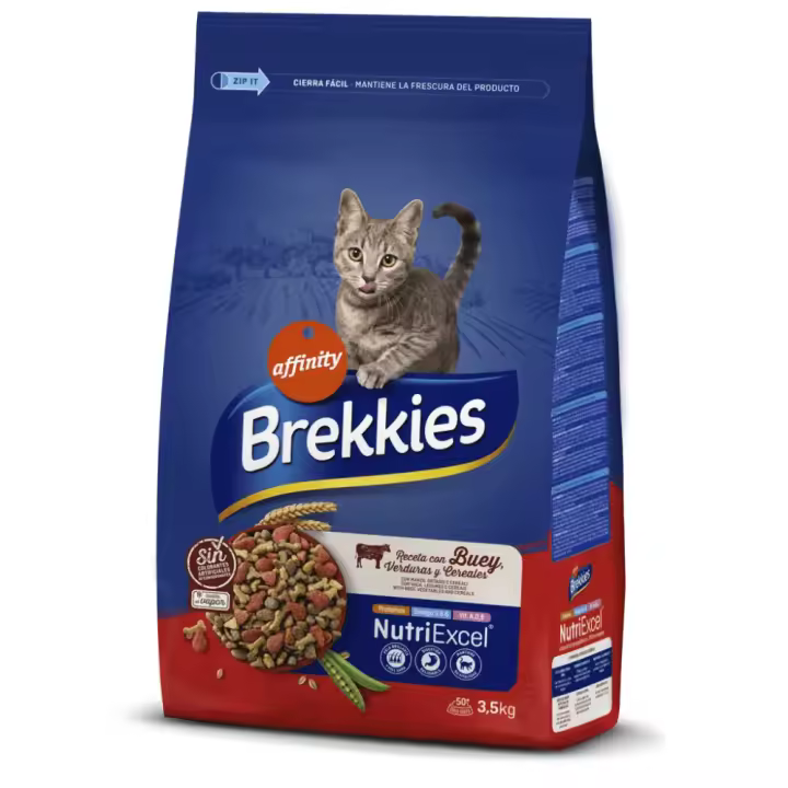 BREKKIES CAT RECETA CON BUEY 3,5 KG PARA GATOS - 1