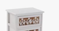 Versa - Cajonera de 3 cajones en madera tallada , marrón y blanco , de 40x29x58 cm - details 1