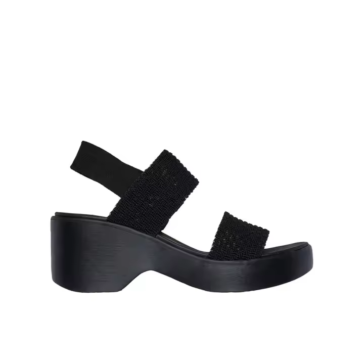 Skechers Cali Day Sandalias de tacón para mujer negras en textil 83642 - 1