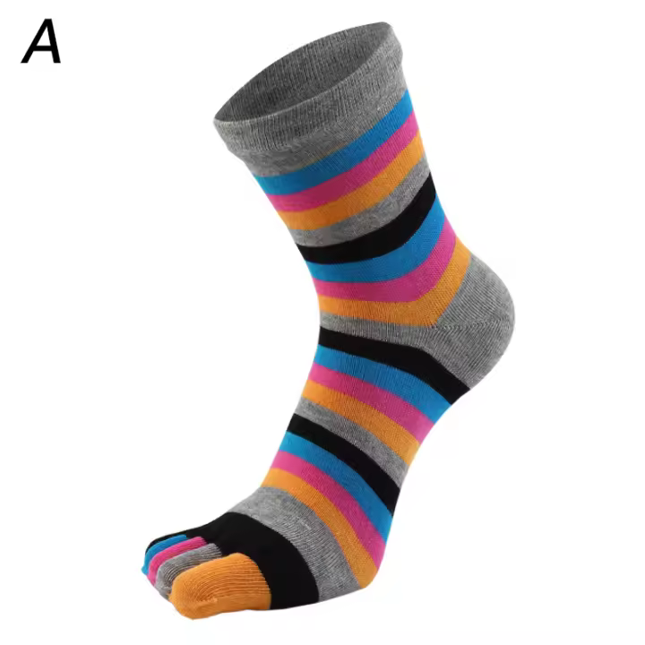 Calcetines De Dedos Coloridos Y Divertidos Para Mujer Algodón Puro Transpirables Harajuku Deporte Primavera Verano - 1