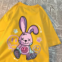 Camiseta De Algodón Para Hombre Con Diseño De Conejo Sentado T-shirt Casual Transpirable Suelta Para El Verano - details 23