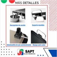 Grill Eléctrico 1500W | Superficie antiadherente para Carnes | Evacuación de Aceite | Patas Antideslizantes | Cocina Saludable y Práctica - details 1