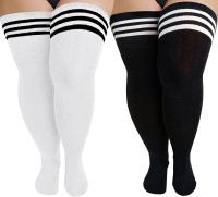 Medias Largas De Pierna Para Mujer Talla Grande Con Estampado Rayado Antideslizantes Para Halloween Accesorio De Costura - details 25