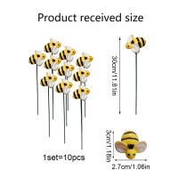 10 Piezas De Palos De Jardín Decorativos Abeja Jardín Pila De Macetas Jardín Paisaje Impermeables Ornamentos Para Camino Exteriores Y Interiores Miniaturas De Flores - details 0