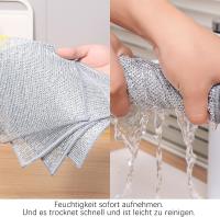 10PCS,Multipurpose Wire Dishwashing Rags for Wet and Dry, Resuable Kitchen Microfibre Cleaning Cloth (monolayer) - details 4