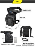Bolsa De Cintura Para Motocicleta Rhinowalk 3L Estuche De Viaje Para Móvil Con Funda De Cintura Pierna Cadera Bum Negro Gris Verde - details 12