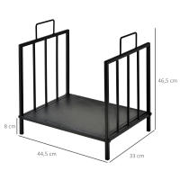 Outsunny Estante de Leña para Chimenea con Asas Leñero Interior y Exterior Almacenaje para Madera Soporte para Leña Tradicional Diseño Elevado 44,5x33x46,5 cm Negro - details 2