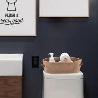 Cesta De Almacenamiento Oval Tejida Para Baño Organizador De Escritorio Multifuncional Porta Papel Toalla De Toilette Caja De Almacenamiento Para Juguetes - details 7