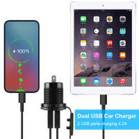 Cargador USB Voltímetro Enchtek de Coche 4.2A con Enchufe para Llanta Doble Carga Rápida LED 12V/24V - details 2