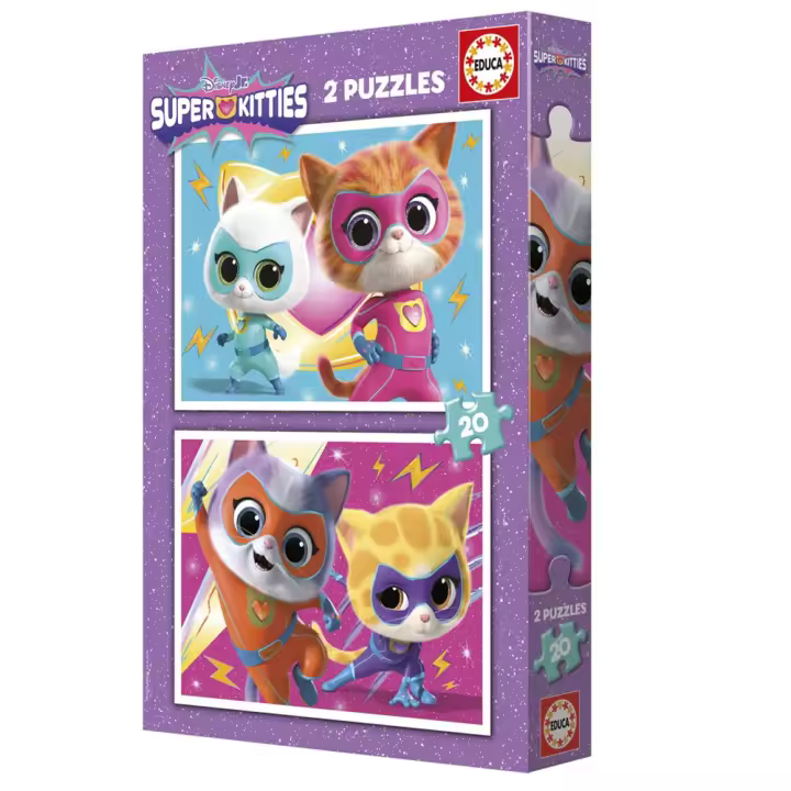 Puzzle 2 en 1 Superkitties 20 Piezas  (Educa 20340) - 1