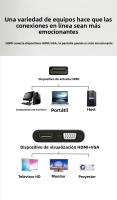 Adaptador Splitter 2-en-1 1080P HDMI Compatible VGA Con Audio 3.5mm Compatible Con Laptops Y Monitores Cable HDMI-Compatible - details 1