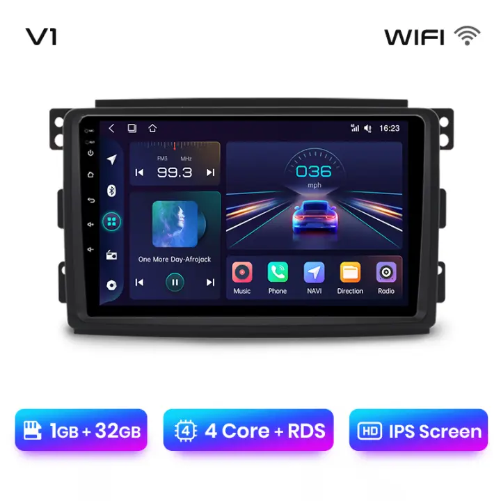 Junsun Radio Coche para Smart Fortwo 2005 2006 2007 2008 2009 2010 AI Voice 2 din Pantalla Coche Android Auto Multimedia Navegación GPS Auto radio - 1