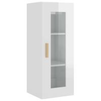 vidaXL Armario de pared colgante blanco brillante 34,5x34x90 cm - details 1