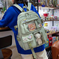 Mochila De Nylon Impermeable Para Mujer Con Múltiples Bolsillos Kawaii Para Estudiantes Con Capacidad Para Laptop Y Libros - details 17