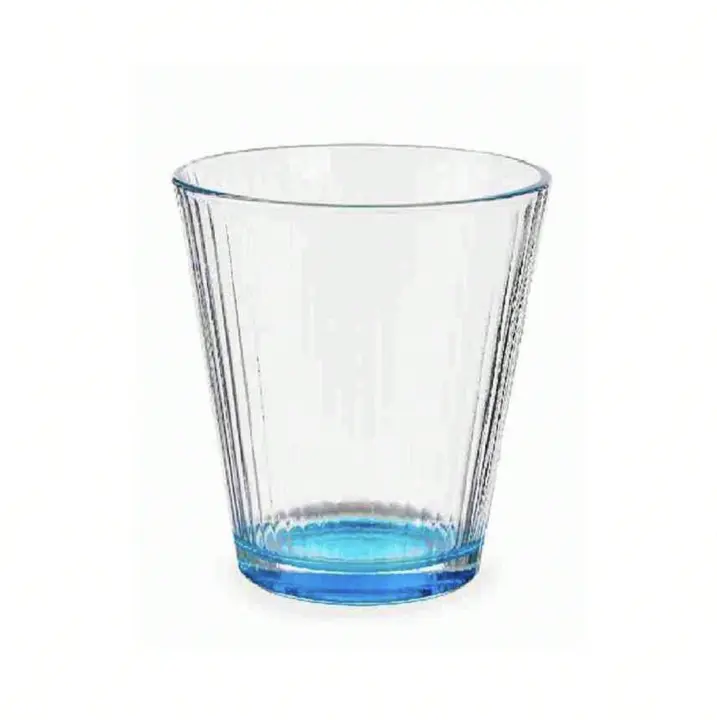 VASO de Vidrio Transparente con Rayas 375ml | Copa de Vidrio de Alta Calidad | Diseño Clásico y Elegante | Ideal para Agua, Jugo, Café, Té, Limonada, Cócteles, Refrescos, Vino, Cerveza y Bebidas Frías o Calientes | Resistente a Arañazos y Roturas | Perfec - 1