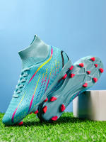 Zapatos De Fútbol Profesionales Para Adultos High-Tops De PU Para Hierba Artificial Y Terrenos De Entrenamiento Exterior Zapatos De Soccer Con Tacón Largo Y Cierre De Cordones - details 4
