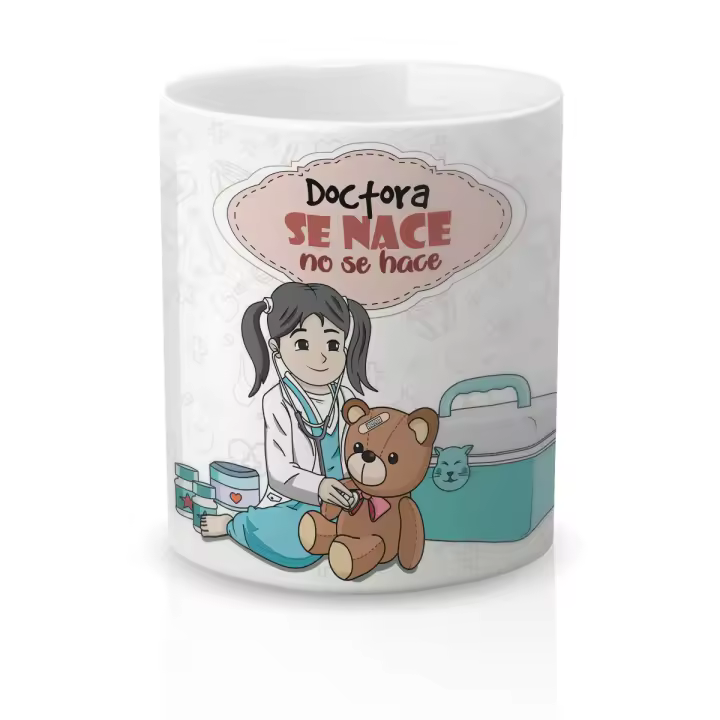 Taza cerámica Regalo Original Amor y Amistad. Resistente 100% al microondas y lavavajillas. Taza con Frase Doctora se nace no se hace - 1