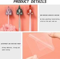 Paquete de 3 ganchos de cola de animal multiusos, gancho de pared adhesivo, soporte de cepillo de dientes, soporte de cepillo de dientes, cocina, baño, toalla colgante, (3 piezas) - details 1