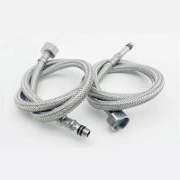 Conjunto De 2 Piezas De Tubo De Agua Flexible En Acero Inoxidable Para Baño Y Cocina Tapa De Agua Caliente Y Fría G 1/2 G 3/8 - details 5