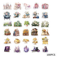 30pcs Pegatinas Temáticas De Grimoire Unicornio Gato Mágico Y Otros Clásicos Para Decorar Cuaderno Botella Diario Adhesivos Classiques - details 11