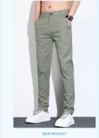 Pantalones Casuales Para Hombre Verano Ligeros Malla Elástica Pantalones Rectos Transpirables Moda Fitted Pantalones Casuales - details 12
