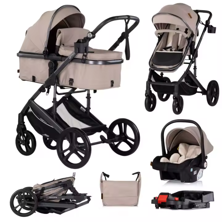 CHIPOLINO Carrito de bebé trío convertible AMORE con base Isofix de Chipolino – hasta 22 kg - 1