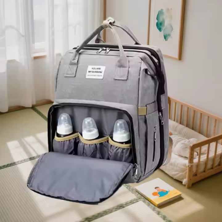 Mochila para cuna y pañales - Diseño plegable, tela Oxford impermeable, 360° aislamiento térmico, colchón de espuma 75*32CM, 0-3 años - 1