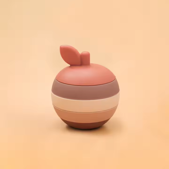 Juego De Construcción De Bricolaje Para Bebés Con Bloques De Silicona Formas De Frutas Juguetes De Mordedor De Goma Montessori - 1