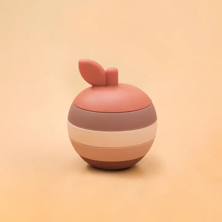 Juego De Construcción De Bricolaje Para Bebés Con Bloques De Silicona Formas De Frutas Juguetes De Mordedor De Goma Montessori - 1