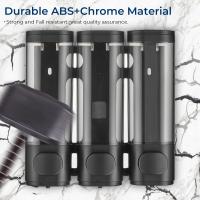 Dispensador de champú y dispensador de Ducha de 3 cámaras, sin Hilo, para Ducha, dispensador de gel de baño montado en la Sura para baño, Gran capacidad, Negro - details 2