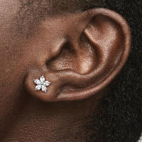 Pandora Pendientes de Botón en Plata de Popo de Nieve Brillante 299239C01,Incluye Caja Original - details 1