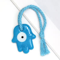 Lucky Eye Glass Drop Aceite Turco Mal De Ojo Colgante De Corazón De Mano De Fatima Para Puerta De Cuerda Tejida Joyería Para Hombres Y Mujeres Llavero De Moda - details 15