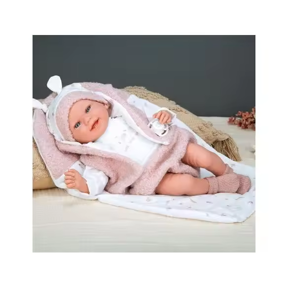Muñeca con peso Elegance Colin rosa con cojín - 1