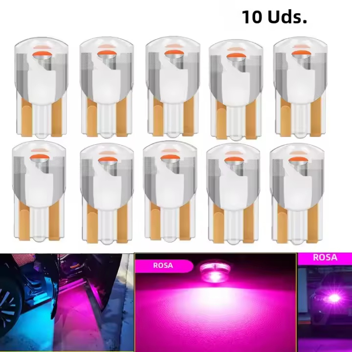 10 Pcs YiRui Nuevos LED T10 194 W5W 7000K Blanco Rojo 12V Luz De Lectura Automotriz Alta Luminosidad Bombilla Pequeña - 1