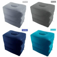 Almohada De Viaje Inflable Para Pies 3 Capas Cojín De Descanso Para Niños Asiento De Pierna Para Avión Coche Autobús Tren Oficina Rectangular PVC Azul Oscuro Azul Peacock Gris Oscuro Gris - details 7