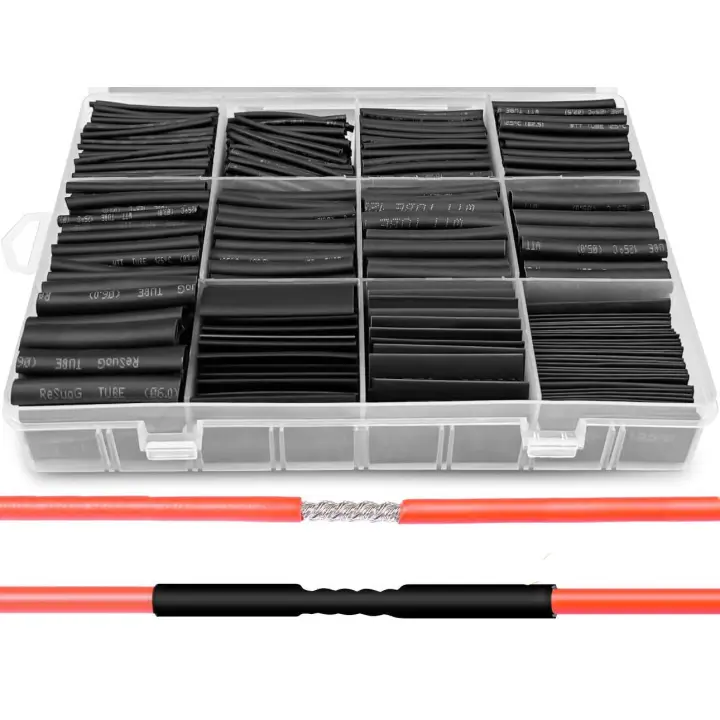 Surtido de fundas termoretractil tubos para reparacion de cables con proteccion aislante de 1 a 13 mm, 900 unidades - 1