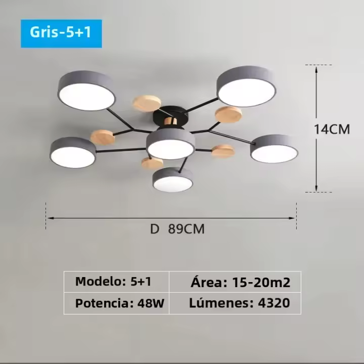 Lámpara De Techo Moderna IRALAN Con Tres Colores Ajustables Macaron Para Sala Cocina Oficina Lámpara Colgante Chandelier Sin Certificación Smart Device - 1