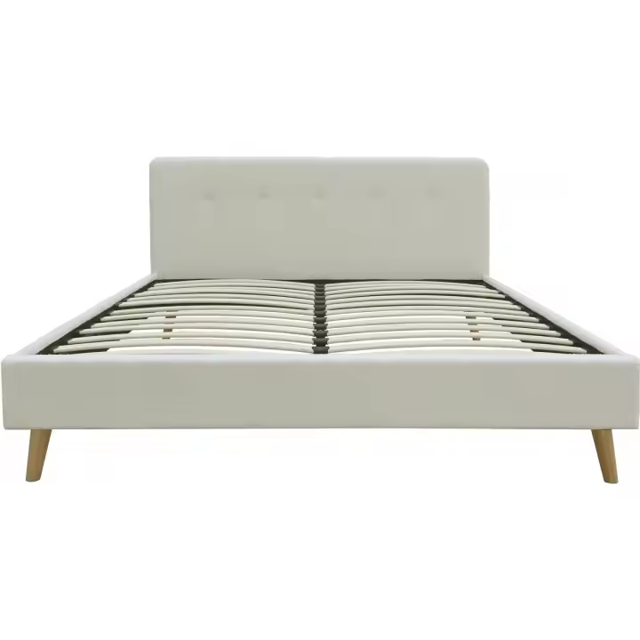 Habitat y Jardin - Nemo" cama de tela bouclette 160x200 - Crema - 1