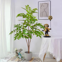 Arbusto Artificial De Ficus Grande 76-140cm Hojas De Palma Verdes Postizas Para Decoración De Jardín Y Hogar Material Plástico - details 0