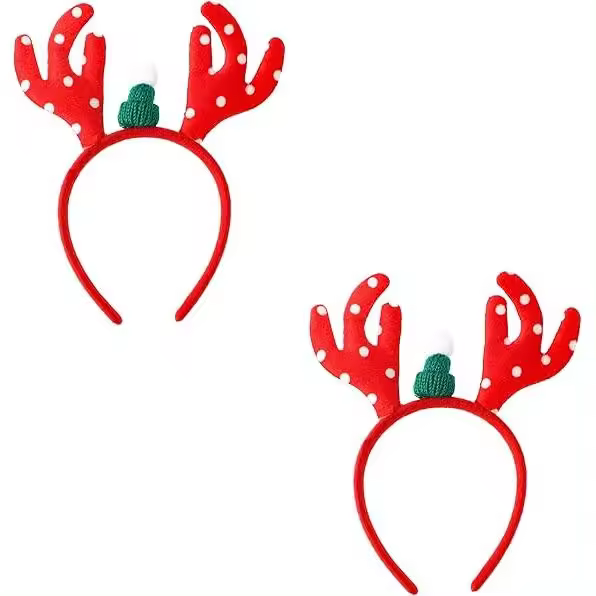 piezas de diademas navideñas con astas, lindas orejas para disfrazarse en la cabeza, decoración para hombres, mujeres, adultos y niños, fiesta de disfraces - 1