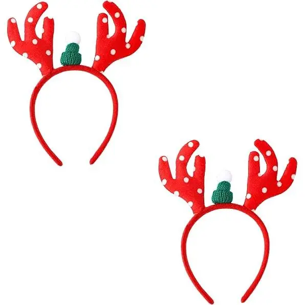 piezas de diademas navideñas con astas, lindas orejas para disfrazarse en la cabeza, decoración para hombres, mujeres, adultos y niños, fiesta de disfraces - 1