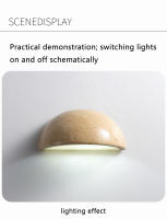 Lámpara De Pared Semi-Circular De Piedra Artística En Color Amarillo Travertino Con Luz LED Ahorradora De Energía Para Decoración De Dormitorio Y Pasillo - details 9