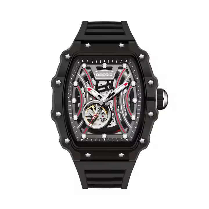 Reloj De Pulsera Deportivo De Lujo Automático De Movimiento Mecánico Deesio Resistente Al Agua Con Luz Táctil Para Hombres Regalo De Cumpleaños - 1