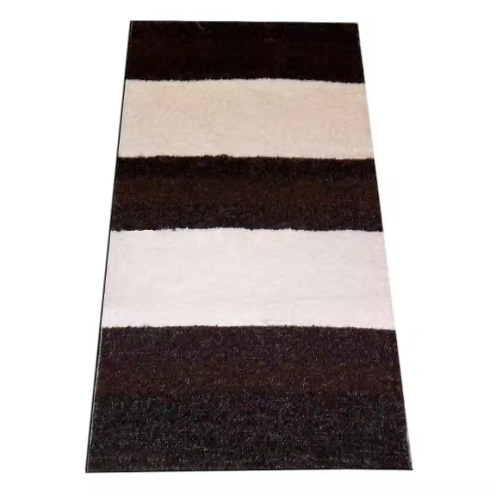 Alfombra artesana pelo normal 70% algodon 120x160 crudo chocolat - 1