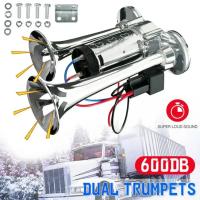 Bocina De Tren Doble Tocador 600DB Super Fuerte Para Camiones 12V Acero Inoxidable Electrónica De Alta Decibel Acabado Cromo Con Altavoz Para Coche - details 11